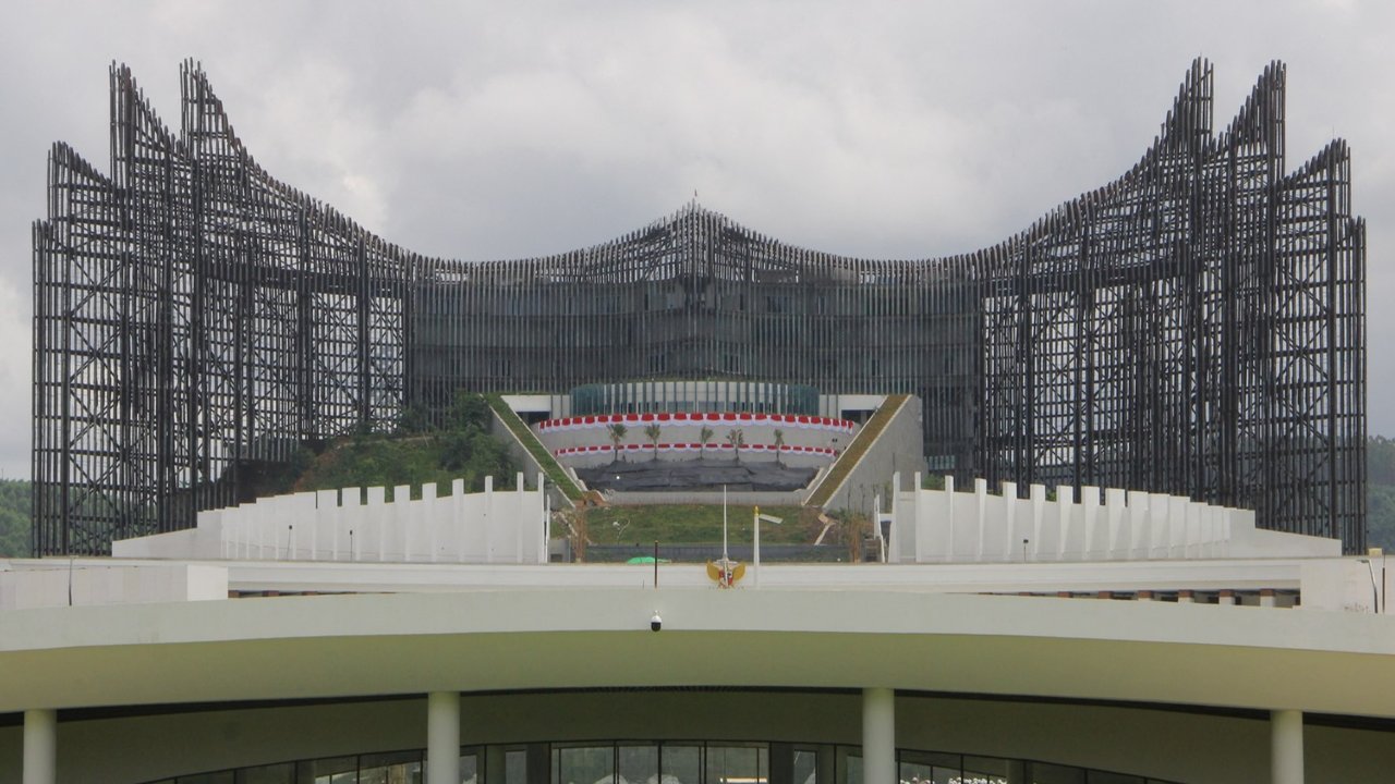 Suasana Istana Kepresidenan Jelang Upacara Hari Kemerdekaan RI di IKN.