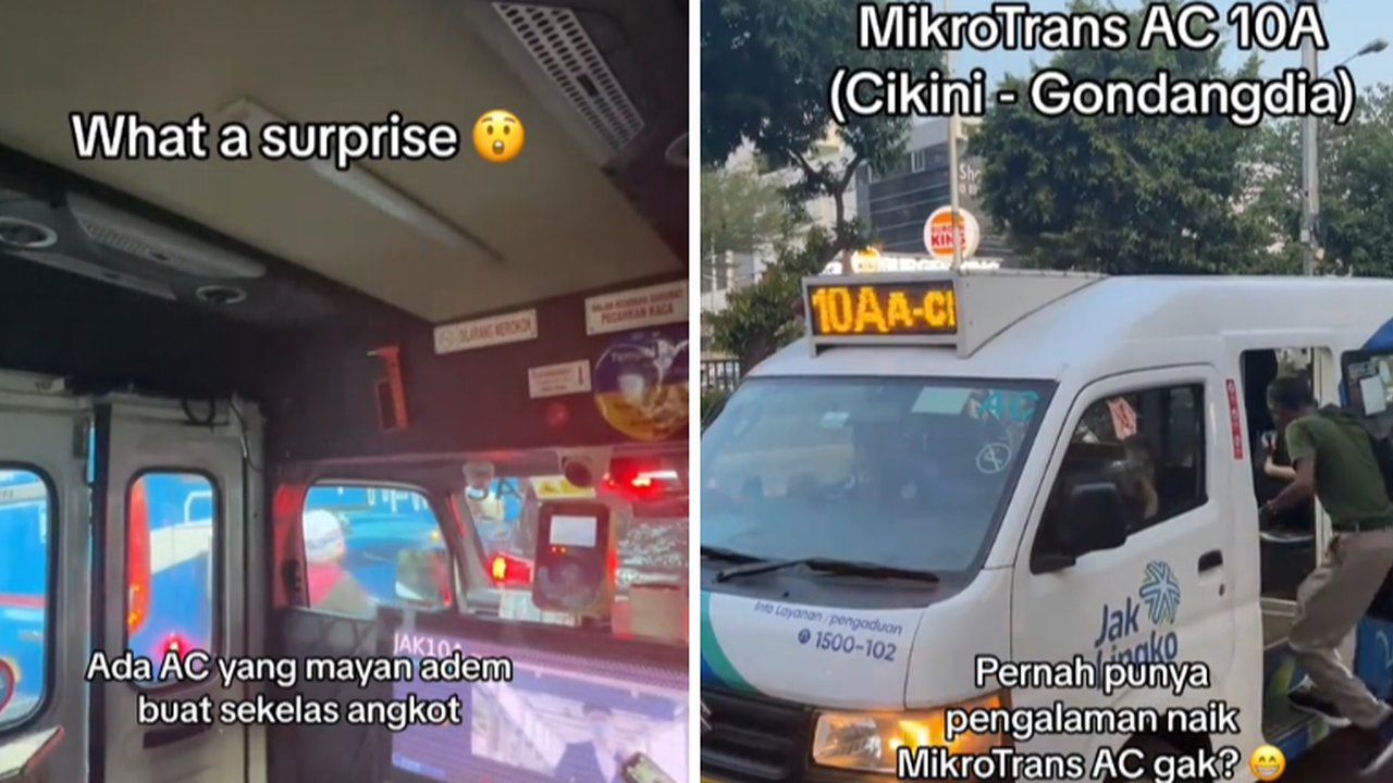 Pintu Buka Tutup Otomatis hingga Punya AC, Momen Wanita Naik Angkot Modern di Jakarta Ini Curi Perhatian