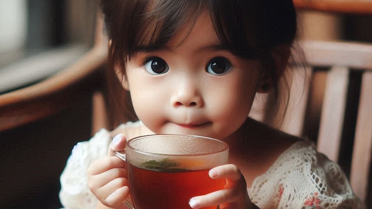 Ilustrasi Anak Minum Jamu