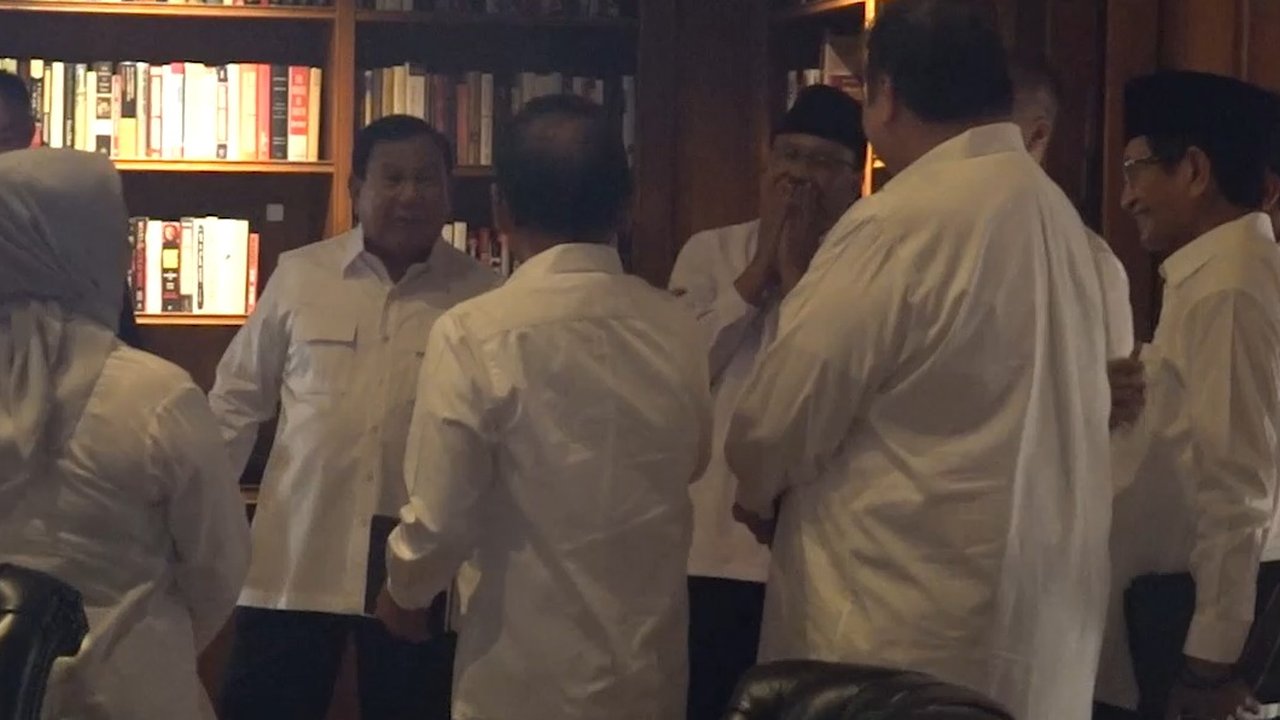 Suasana pembekalan di rumah Prabowo