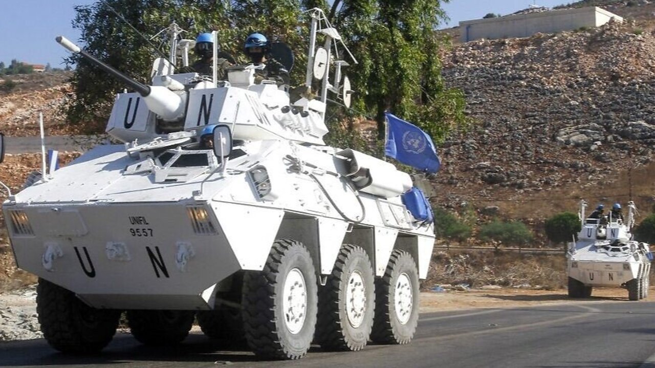 Pasukan perdamaian PBB (UNIFIL) di desa Mais el Jabal, perbatasan Lebanon dan Israel.