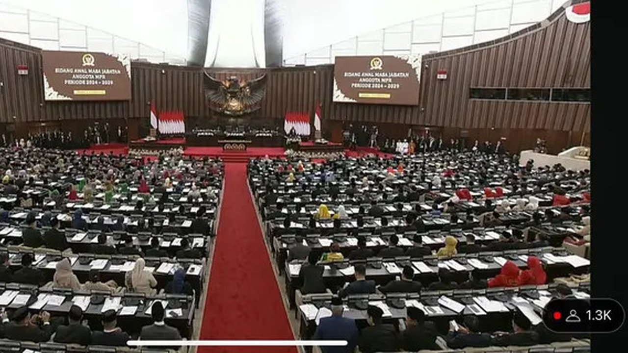 Jelang pelantikan anggota DPR DPR RI periode 2024--2029, Selasa (1/10/2024). (tangkapan layar televisi Youtube MPR)
