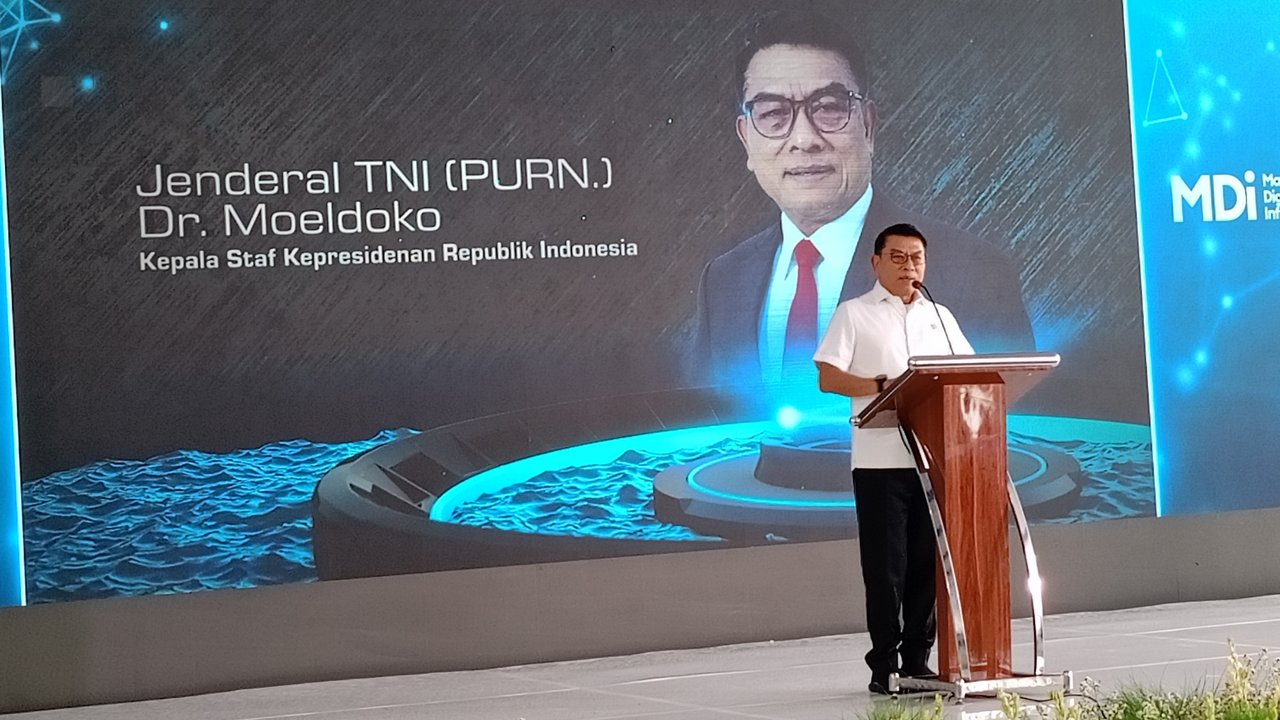 Kepala Staf Kepresidenan (KSP) Moeldoko dalam rangkaian Liputan6.com Awards yang digelar Liputan6.com dan Fimela di Jakarta, Rabu (31/7/2024). (Liputan6.com/Herman Zakharia)