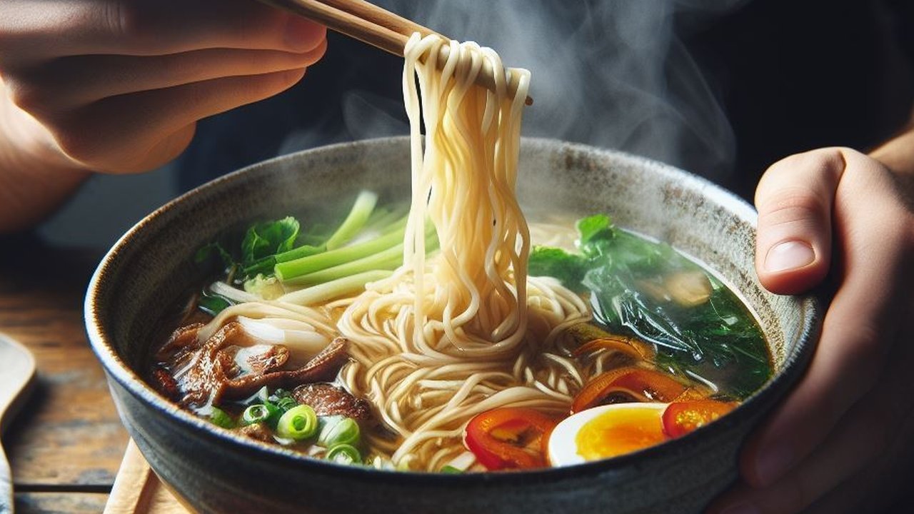 Ilustrasi Makan Mie