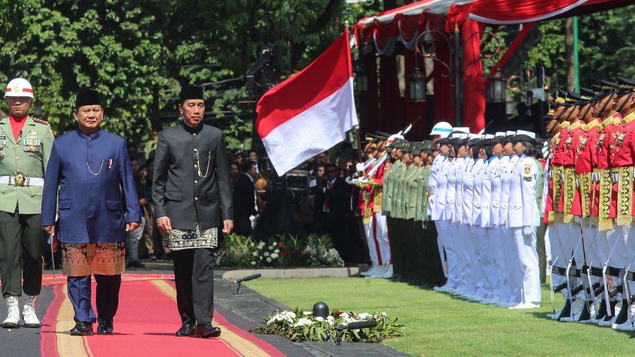 Jokowi sambut Presiden Prabowo di Istana Merdeka