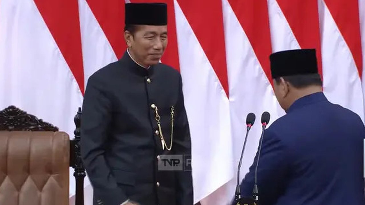 Joko Widodo atau Jokowi resmi purna tugas sebagai Presiden RI periode 2019-2024, Minggu (20/10/2024). (tangkapan layar tv parlemen)