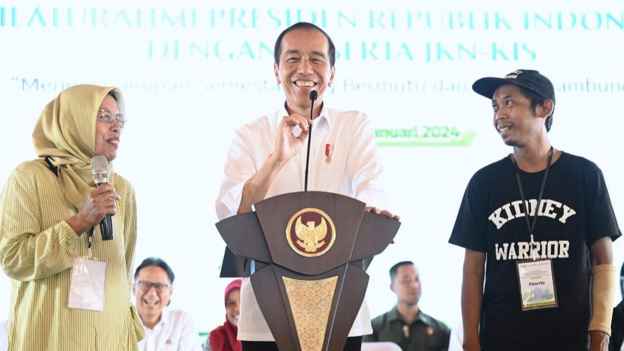 Silaturahmi Jokowi dengan Peserta JKN-KIS di Taman Budaya Gunungkidul, (30/01/2024).