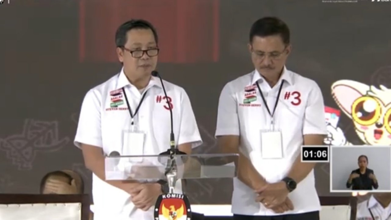 Steven Kandouw dan Denny Tuejeh Saat Debat Pilgub