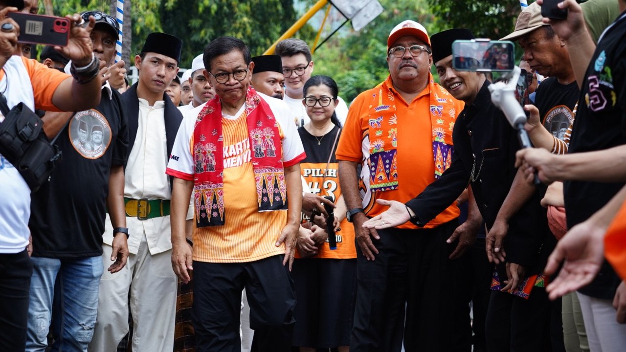 Pramono Anung dan Rano Karno di Tanah Abang