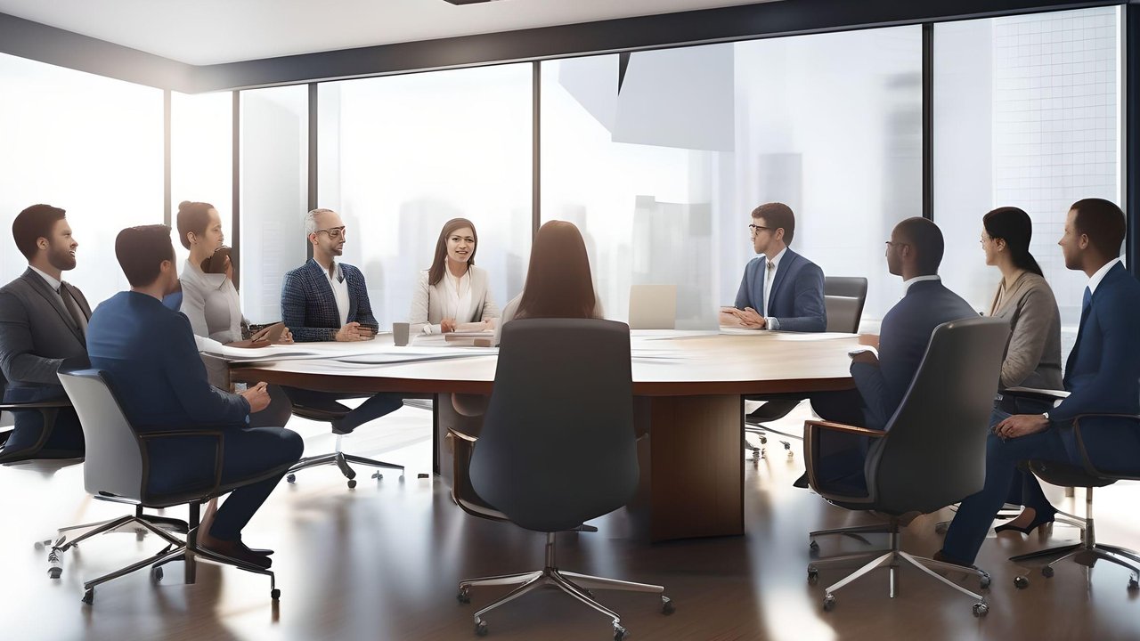 <p>Ilustrasi karyawan, bekerja, rapat, suasana kantor. (Foto By AI)</p>