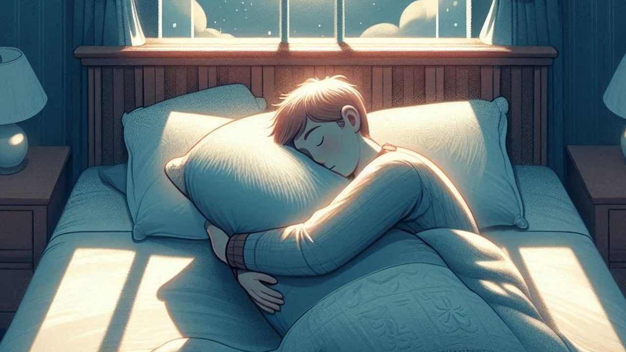 Ilustrasi Tidur Menggunakan Guling