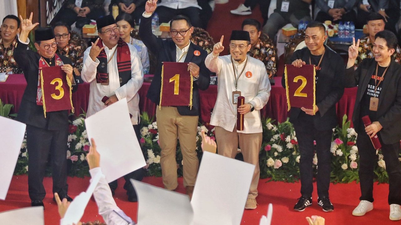 Ridwan Kamil-Suswono, Dharma Pongrekun-Kun Wardana, Pramono Anung-Rano Karno