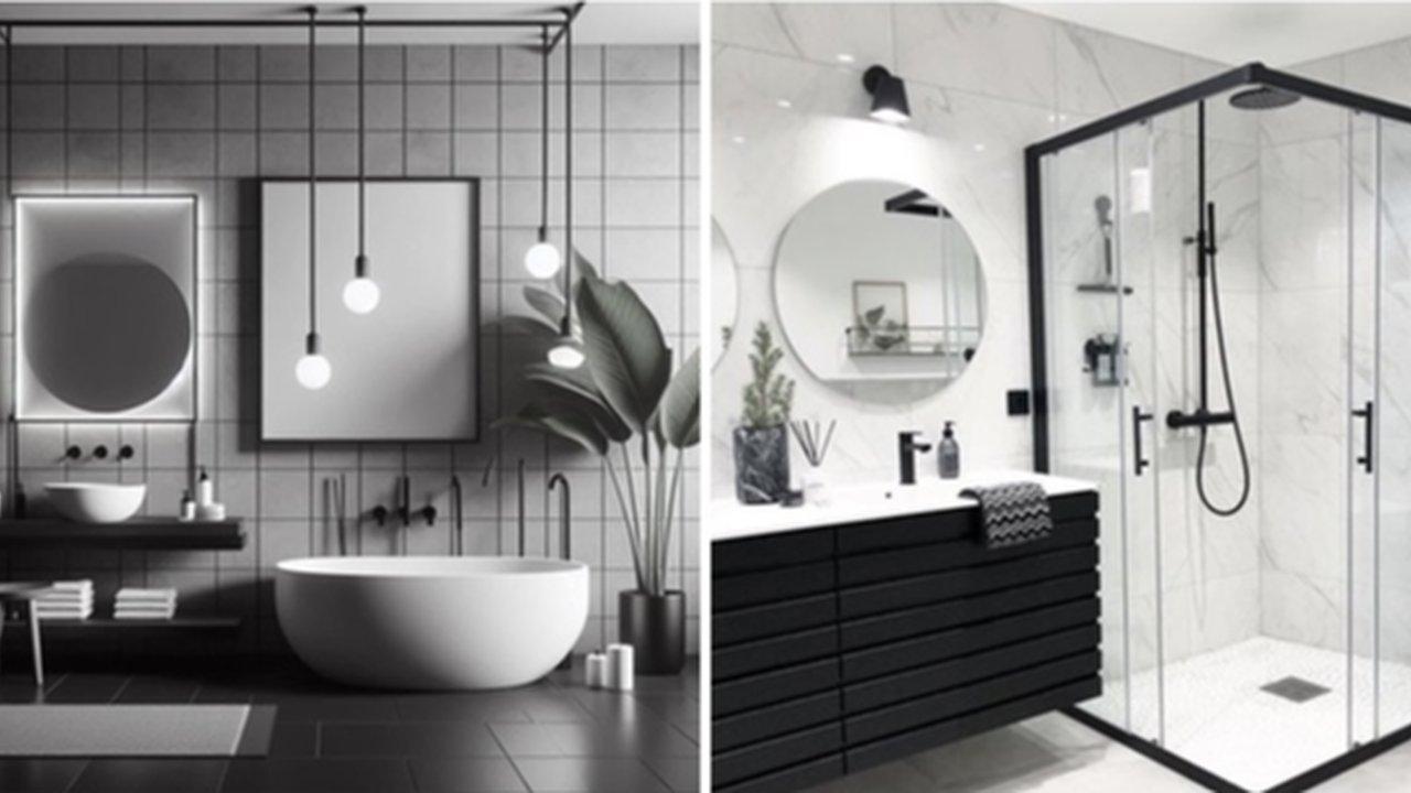 Desain Kamar Mandi Hitam Putih