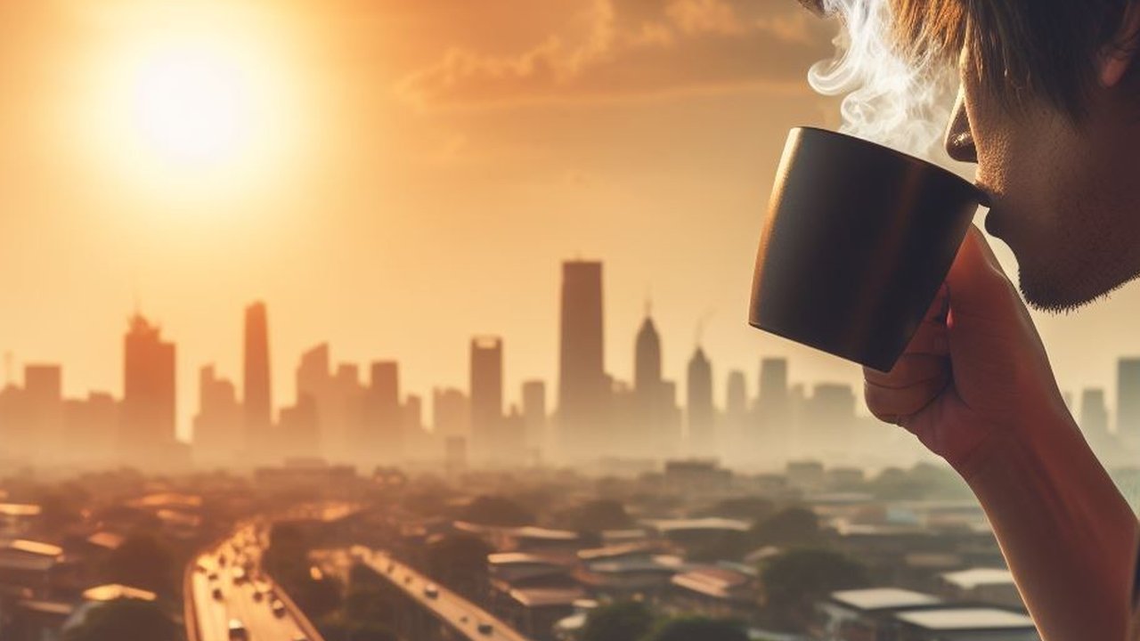 Ilustrasi Minum Kopi