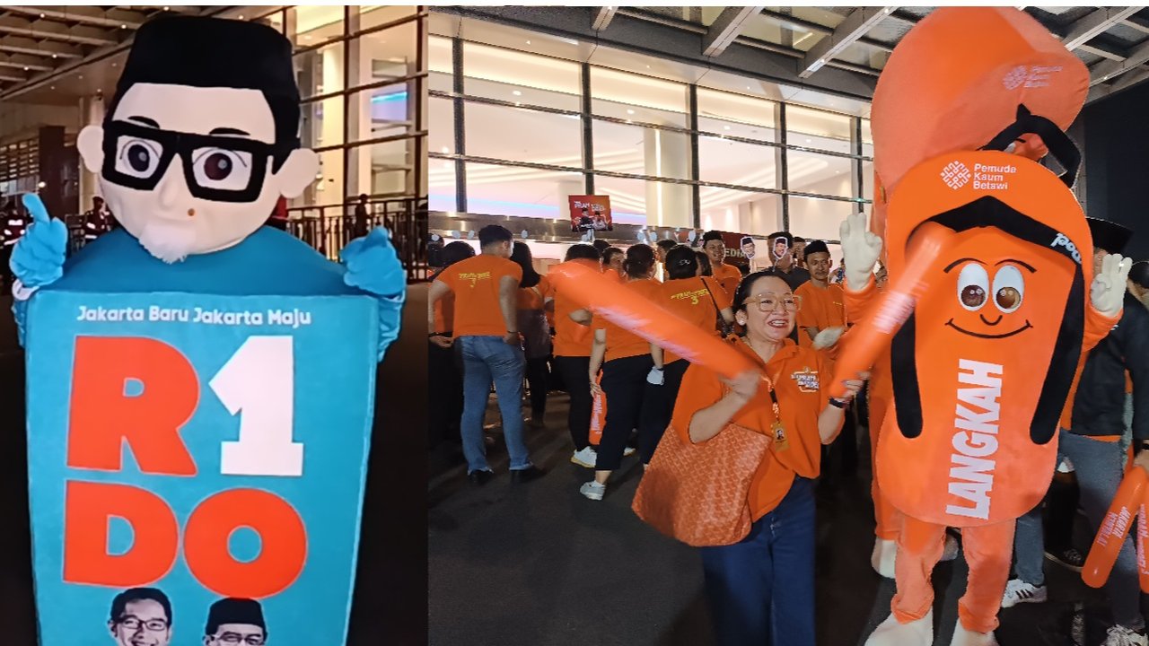 Adu kreatif kostum maskot pendukung Cagub Jakarta