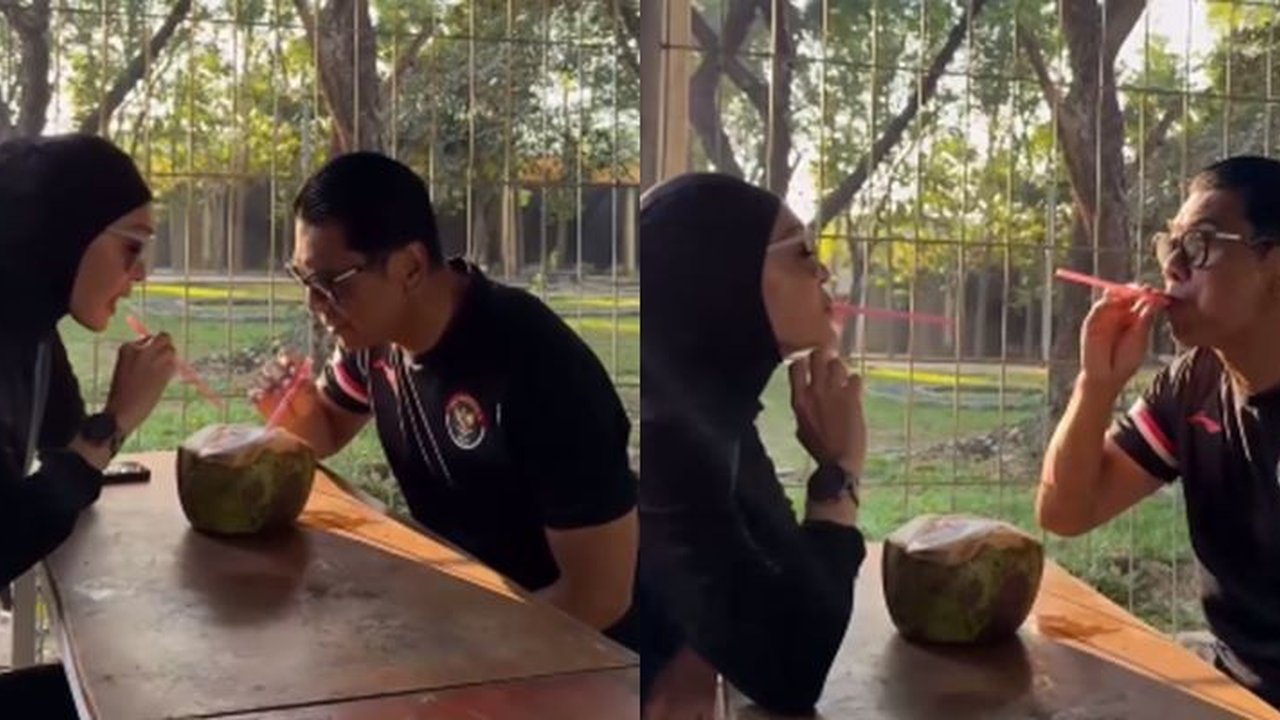 Bak Remaja Lagi Jatuh Cinta, Romantisnya Jenderal Rudi 'Gajah' Minum Kelapa Mud