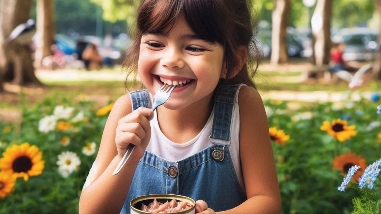 Ilustrasi Anak Makan Ikan