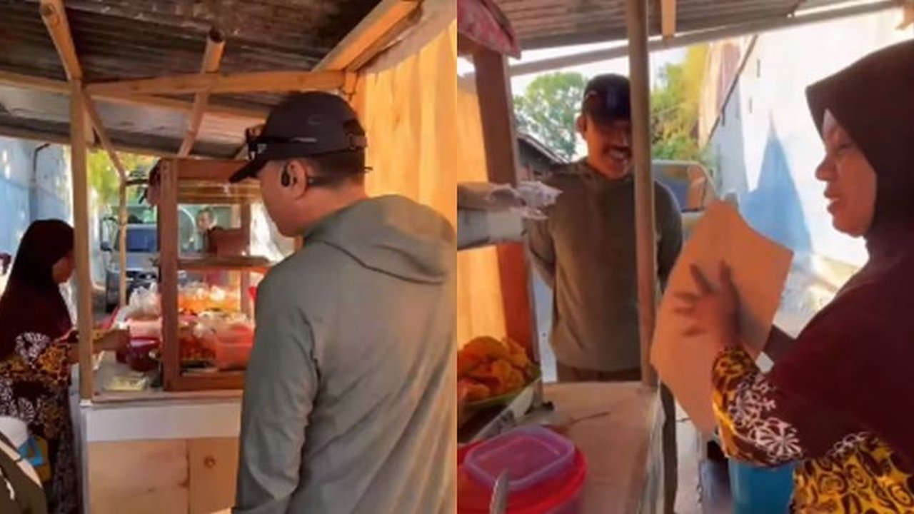 Jenderal Polisi Pagi-Pagi Mampir ke Warung Pinggir Jalan Beli Nasi Kuning