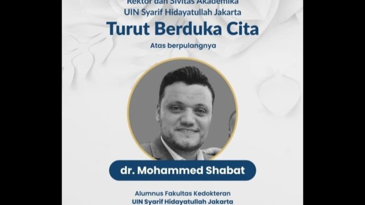 Dokter Lulusan UIN Jakarta Gugur Bersama Keluarga di Gaza