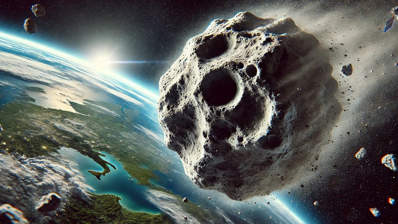 Ilustrasi artis tentang asteroid yang berpotensi berbahaya menuju Bumi. (Kredit: ESA)