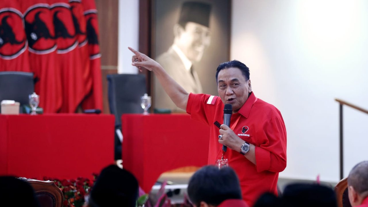 Ketua Badan Pemenangan Pemilu PDIP Bambang Wuryanto dalam Rakernas III PDIP. (Dokumentasi PDIP)