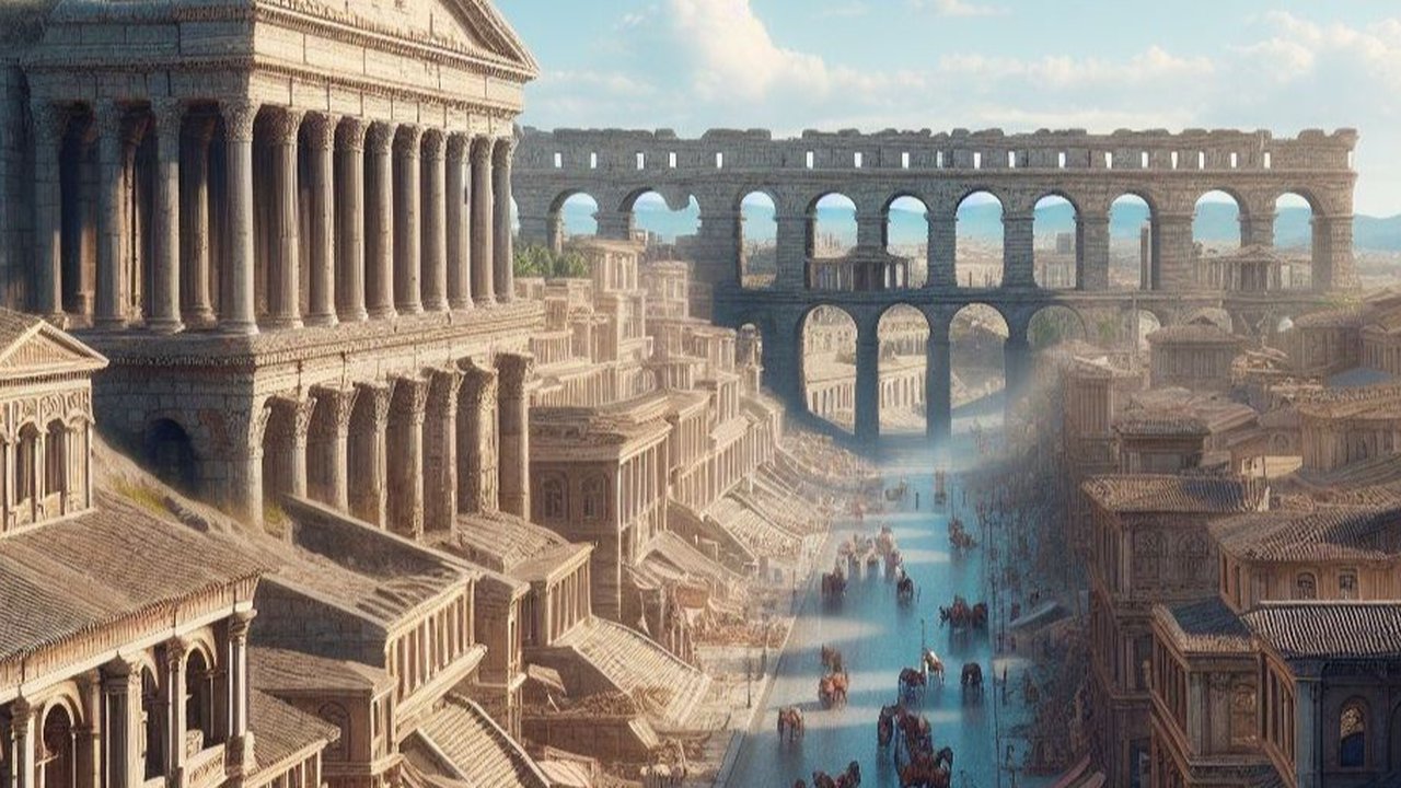 ilustrasi kota romawi kuno