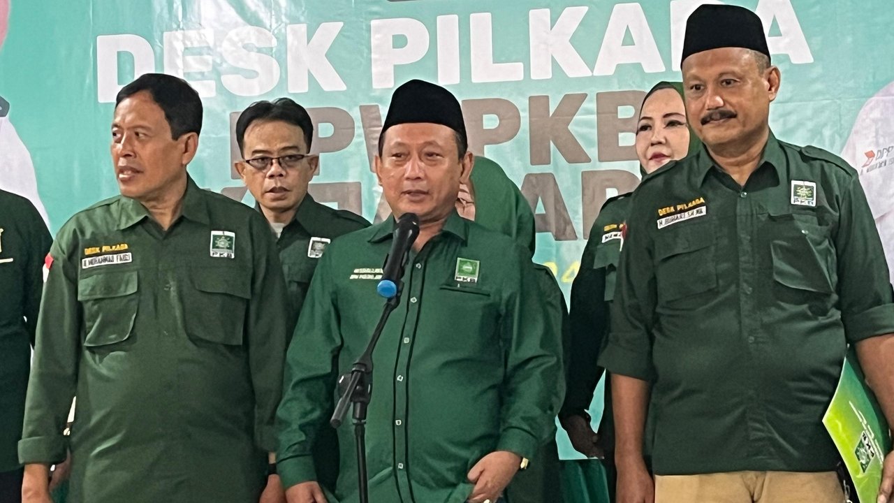 Ketua DPW PKB DKI Jakarta, Hasbiallah Ilyas menyatakan Anies Baswedan lolos menjadi calon tunggal yang akan diusung untuk maju di Pilgub Jakarta 2024. (Liputan6.com/Winda Nelfira)