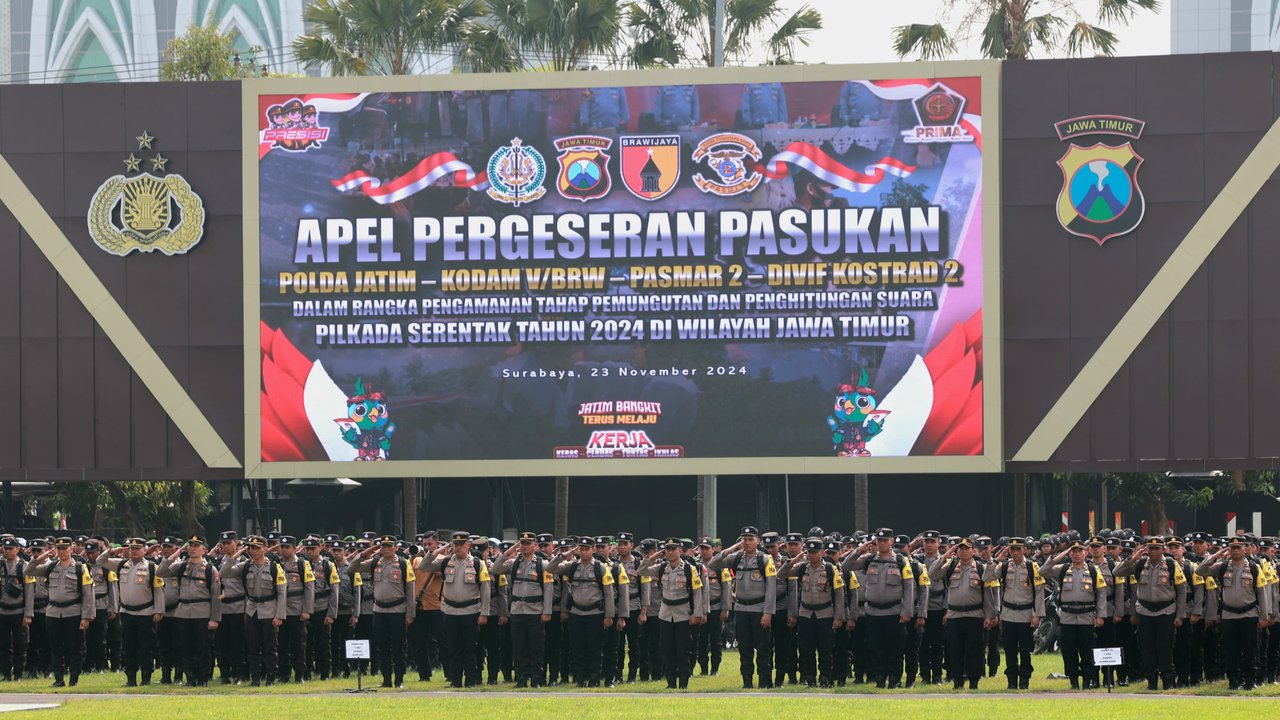 Kapolda Jatim Irjen Pol. Imam Sugianto Pimpin Apel Pengamanan Pilkada 2024