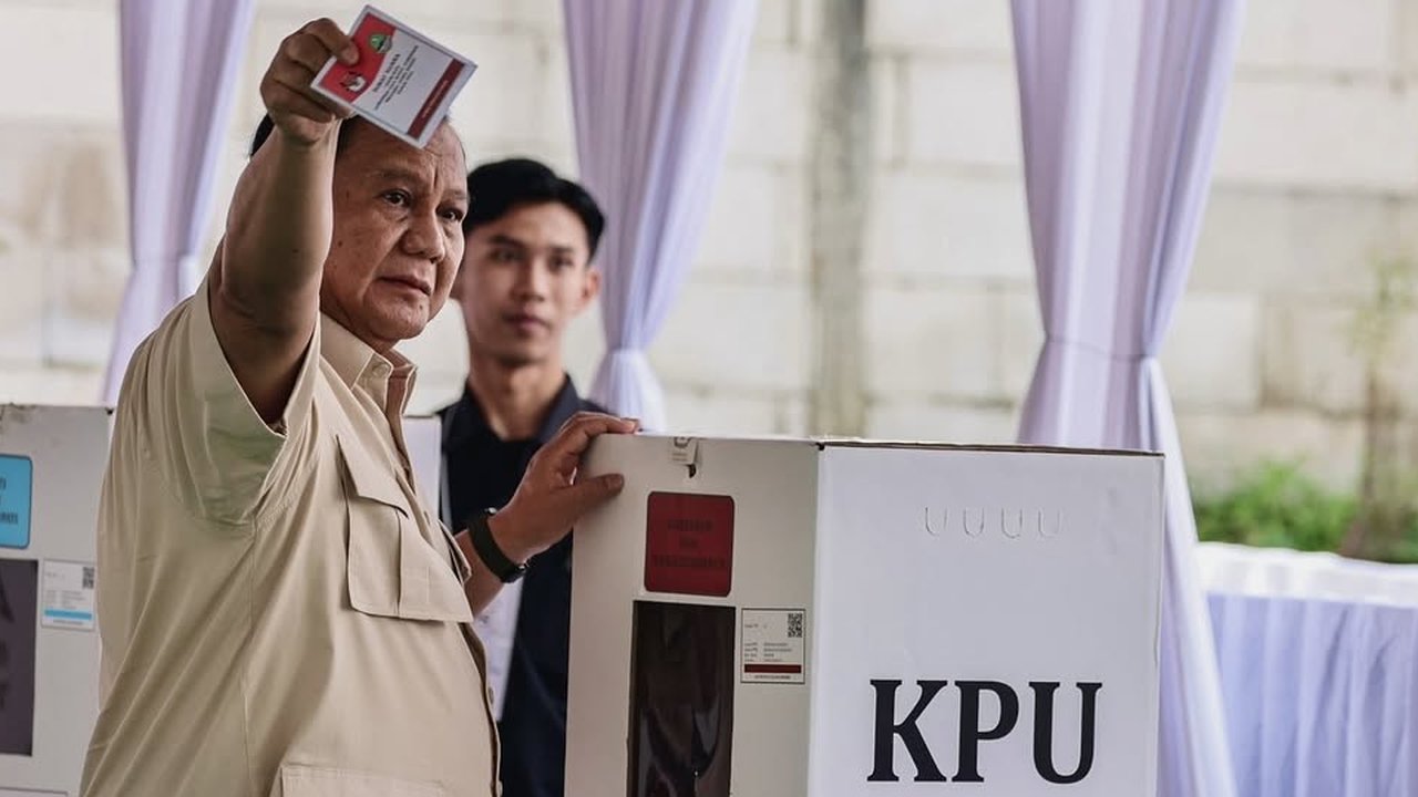 Prabowo nyoblos Pilkada Serentak 2024