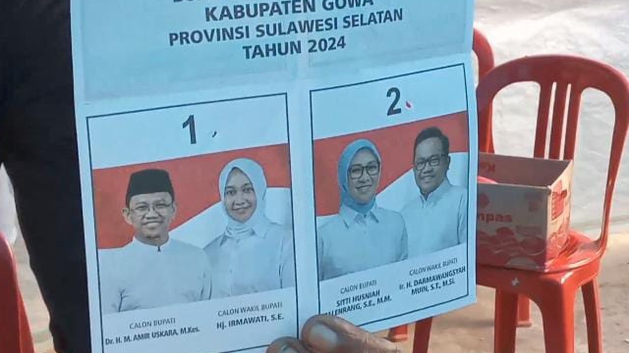 Surat Suara Tercoblos di Pilkada Gowa