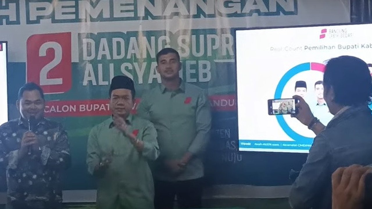 Quick Count Pilkada Kabupaten Bandung 2024: Dadan-Ali Syakieb Kalahkan Sahrul Gunawan-Gun Gun Gunawan