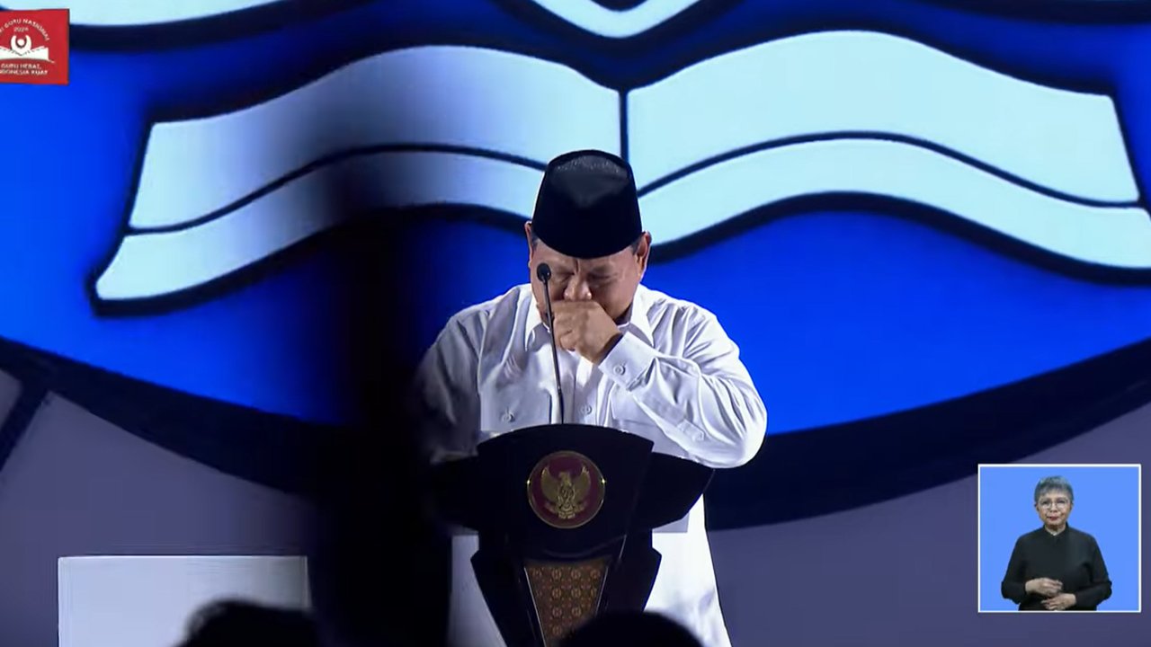 Prabowo menangis di Hari Guru 2024