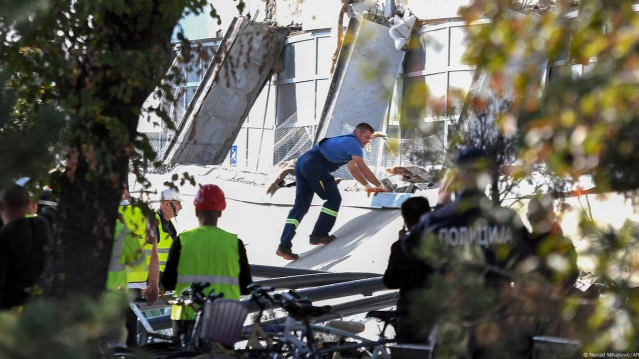 The interior minsiter said two other people were in hospital, one in a critical condition. The Novi Sad railway station, in Serbia's second-largest city, reopened in July after renovation work.