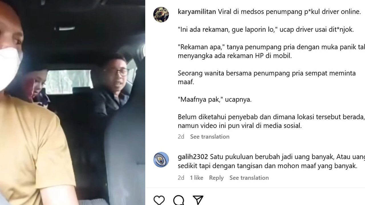Viral polisi tonjok sopir taksi online