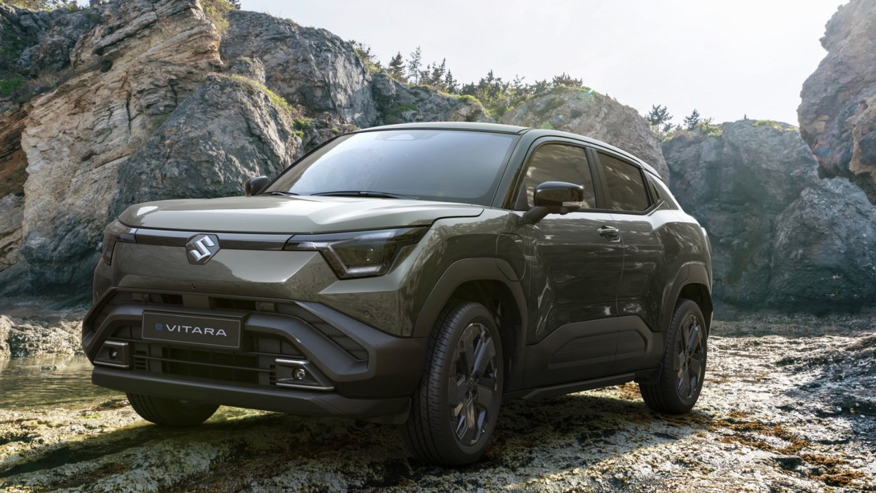 Suzuki’s E Vitara compact electric SUV is scheduled to start production in India in the spring of 2025 and will ship in the summer to Europe, Japan, and India.