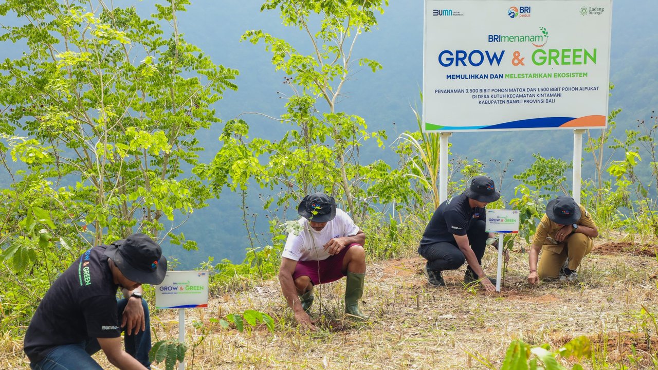 BRI Tanam 5.000 Bibit Pohon Produktif di Desa Kutuh Bali