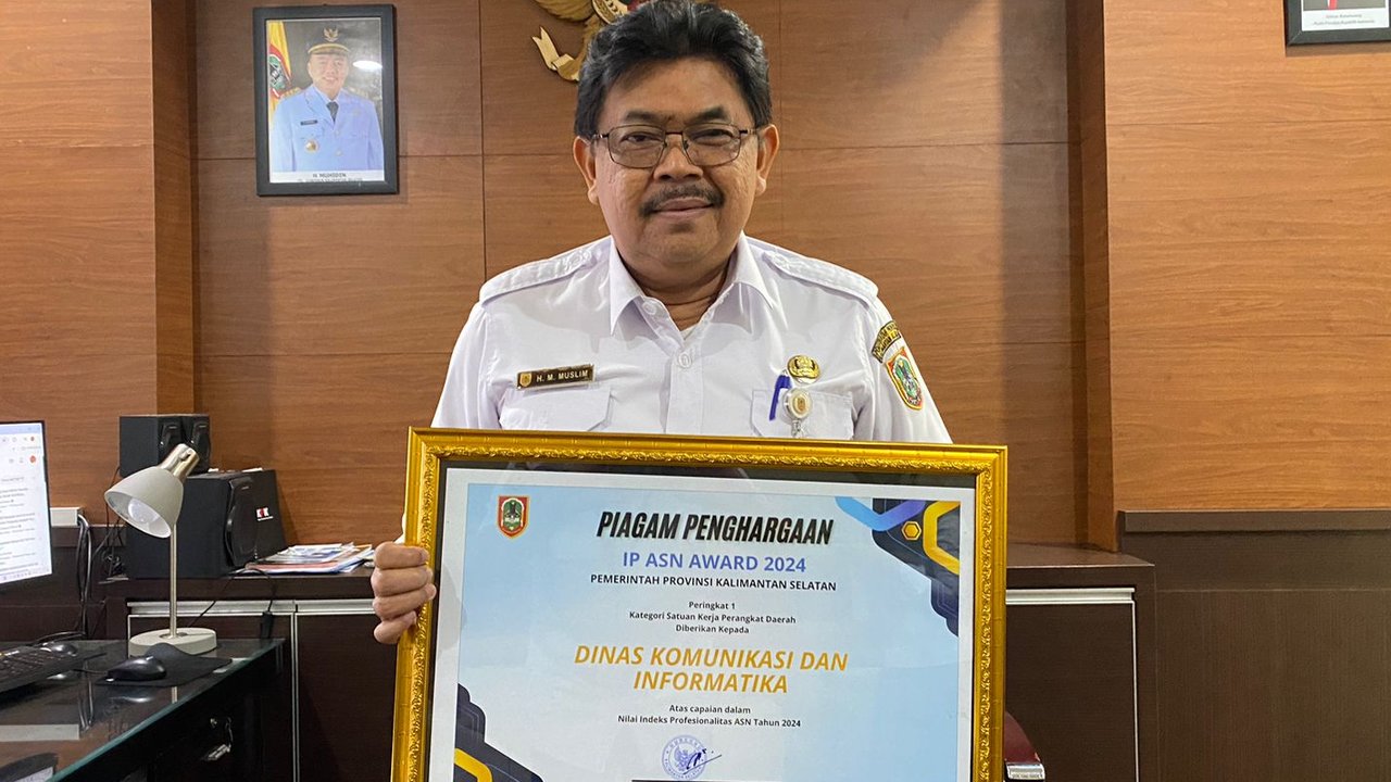 Dinas Kominfo Kalsel Raih Peringkat Pertama Pada Anugerah IP ASN Award 2024