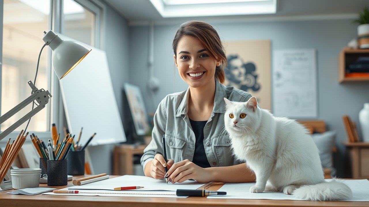 Menggambar Kucing Anggora