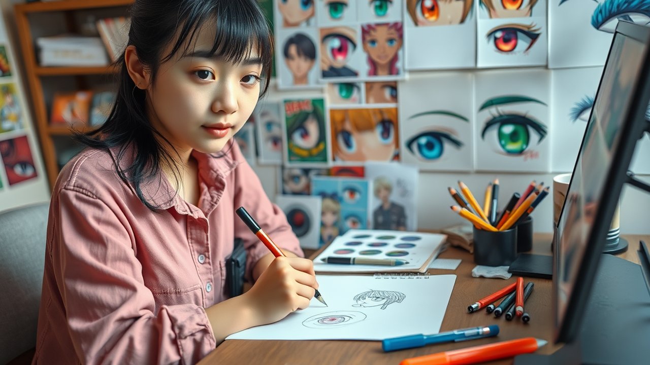 Menggambar Mata Anime