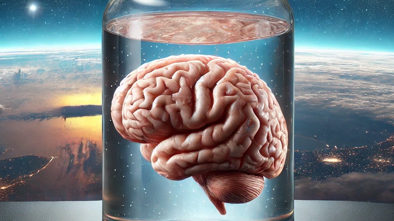 ilustrasi otak manusia di luar angkasa