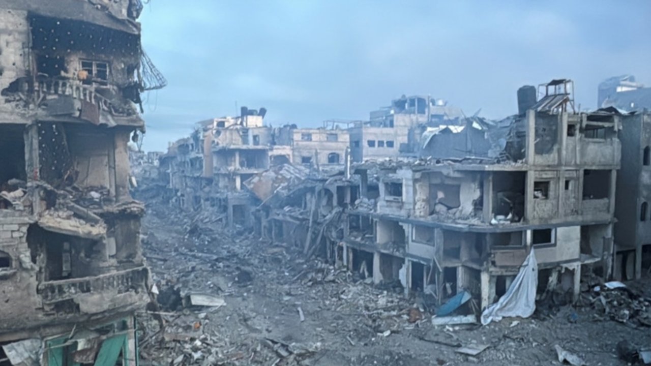 Perayaan Hari Anak Sedunia 2024 tidak bisa dirasakan oleh anak-anak yang berada di wilayah konflik. Tampak dalam foto, seorang anak laki-laki Palestina mengumpulkan barang-barang yang bisa di