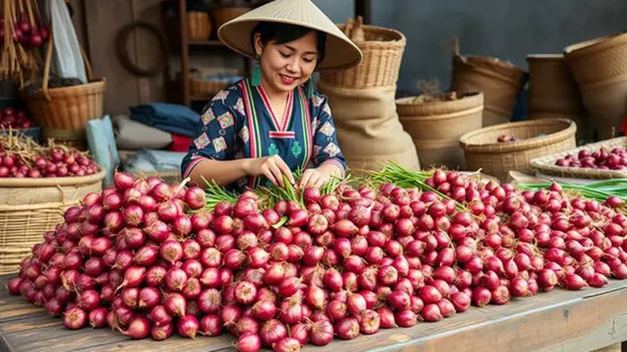 tips menyimpan bawang merah Ilustrasi dibuat AI