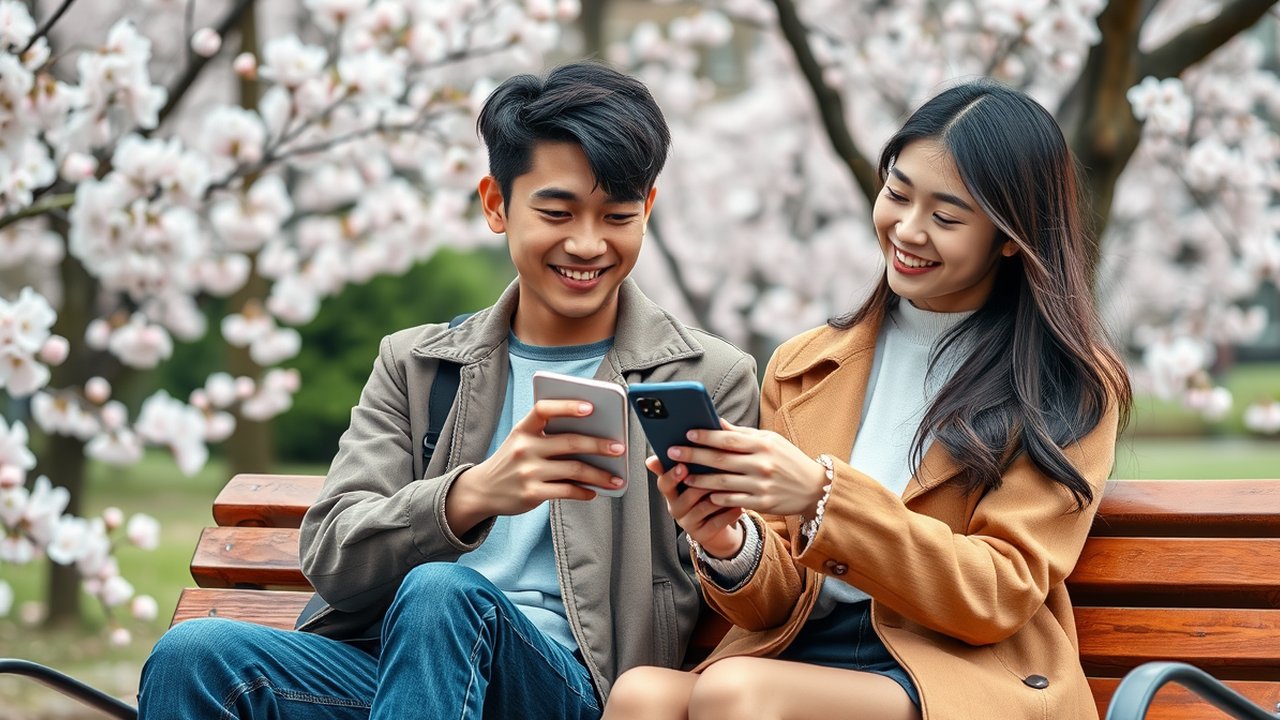 Ilustrasi sepasang kekasih sedang menatap layar smartphone. (Ryanking999/DepositPhotos.com)