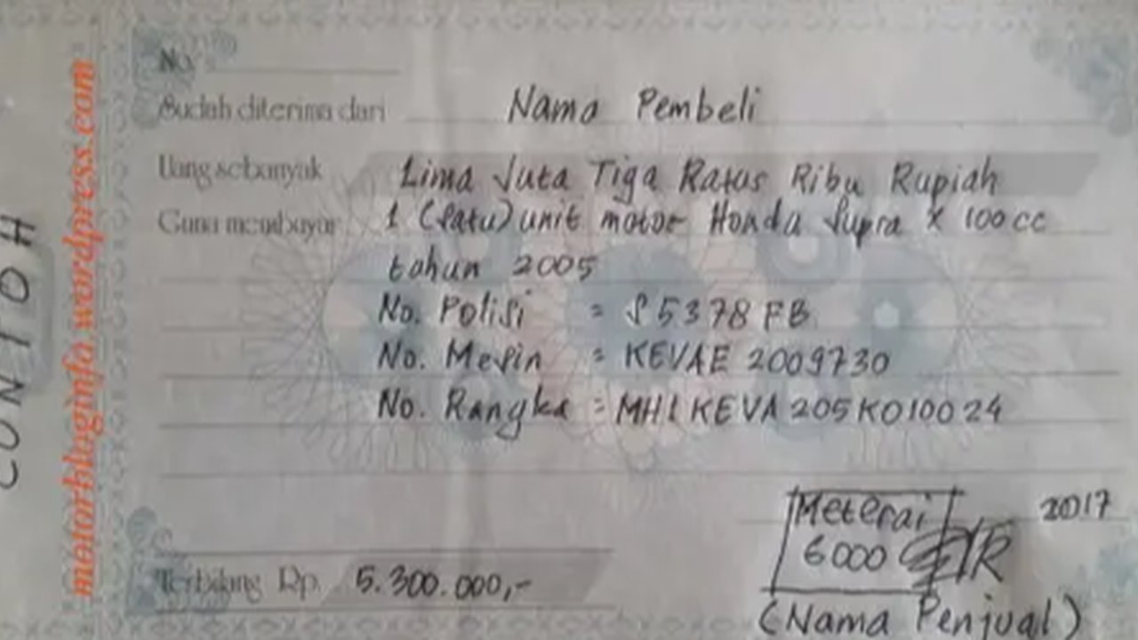 Fakta Penting Tersembunyi di Dalam Kwitansi Transaksi Pembelian Mobil