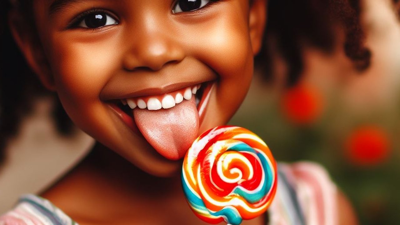 Ilustrasi Anak Makan Permen