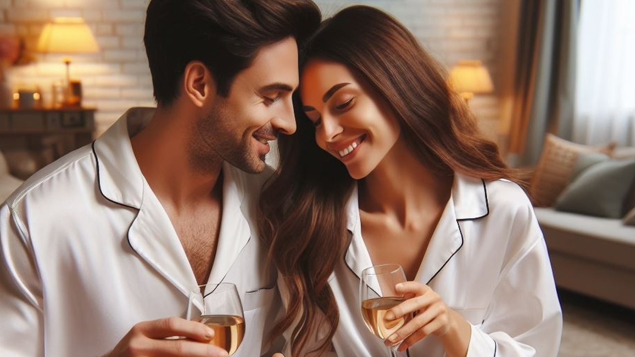 Ilustrasi Pasangan Sedang Makan Malam