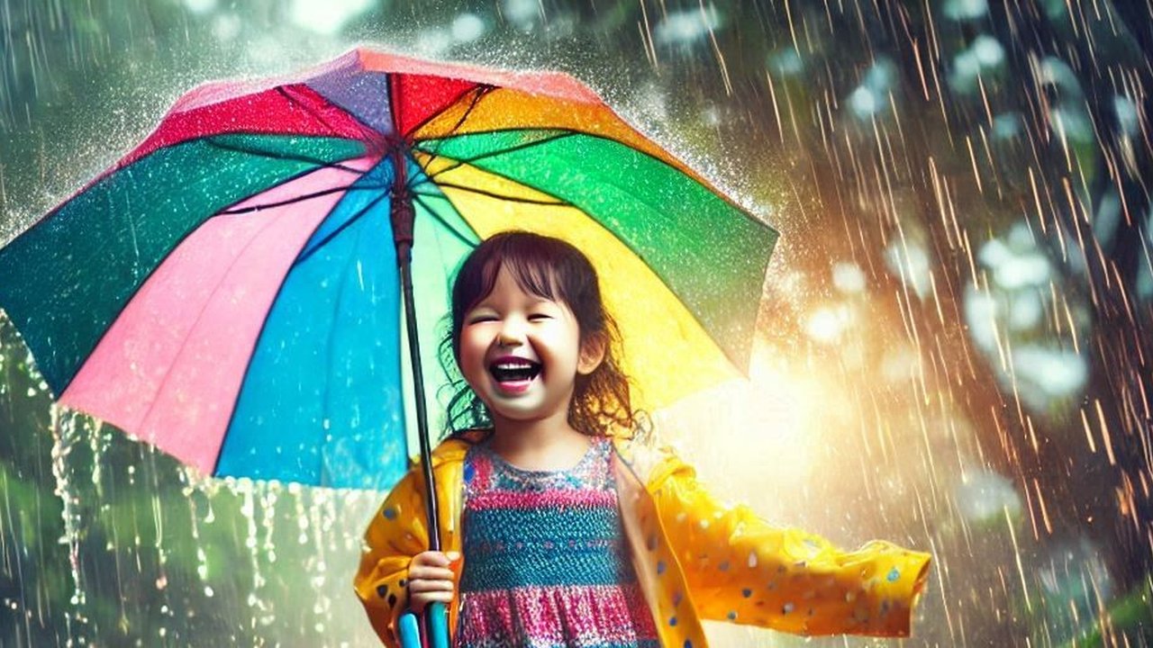 Ilustrasi Anak Kehujanan