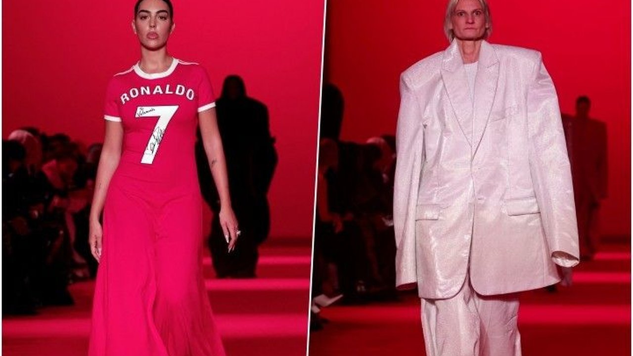 FOTO: Uniknya Peragaan Busana Oversize di Paris Fashion Week, Ada Baju Loreng hingga Pacar Cristiano Ronaldo