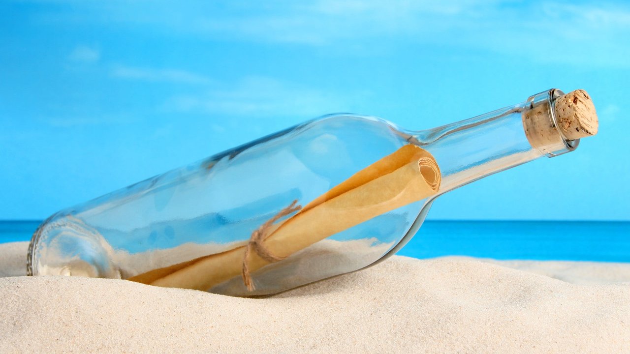 ilustrasi pesan dalam botol