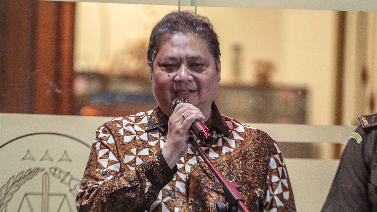 Airlangga Hartarto menyampaikan Pidato Resmi Pengunduran Diri sebagai Ketua Umum Partai Golkar. (Istimewa)